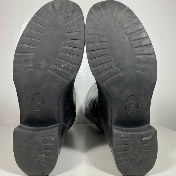 B.O.C Born Women Leather Boots Riding Boots Knee High / Tall Black Sz 7 /38 - Picture 6 of 7